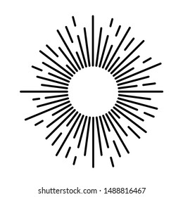 Sunbeam lines. Drawn hand motion starburst or fireworks explosion with beam rays and sparks for logo design vintage vector drawing minimalism burst simple shine star illustration