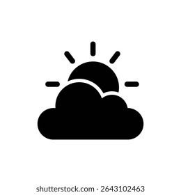 Sunbeam Through Clouds Icon for Nature and Peaceful Atmosphere