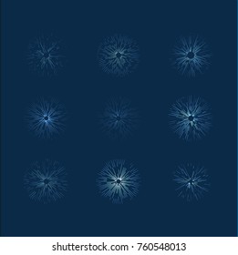 sunbeams ornamental,graphic vector set

