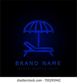 Sunbed blue chromium metallic logo