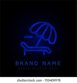 Sunbed blue chromium metallic logo