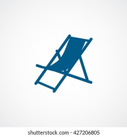 Sunbed Blue Flat Icon On White Background