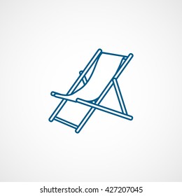 Sunbed Blue Icon On White Background