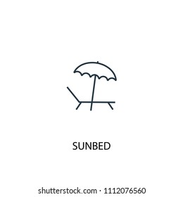 sunbed concept line icon. Simple element illustration. sunbed concept outline symbol design from beach set. Can be used for web and mobile UI/UX