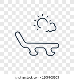 Sunbed concept vector linear icon isolated on transparent background, Sunbed concept transparency concept in outline style