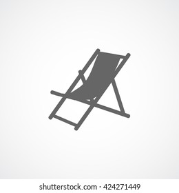 Sunbed Flat Icon On White Background