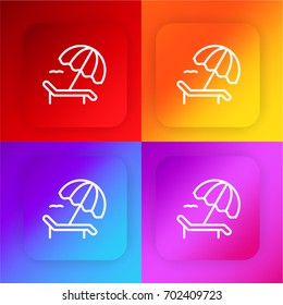 Sunbed four color gradient app icon set