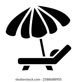 Sunbed Glyph Icon Design For Personal And Commercial Use