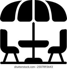 Sunbed glyph icon illustration vector