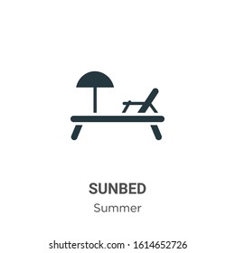 Sunbed glyph icon vector on white background. Flat vector sunbed icon symbol sign from modern summer collection for mobile concept and web apps design.