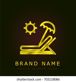 Sunbed golden metallic logo