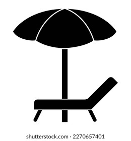 Sunbed icon design isolated on white background. Vector illustration