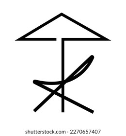 Sunbed icon design isolated on white background. Vector illustration