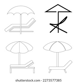 Sunbed icon design isolated on white background. Vector illustration