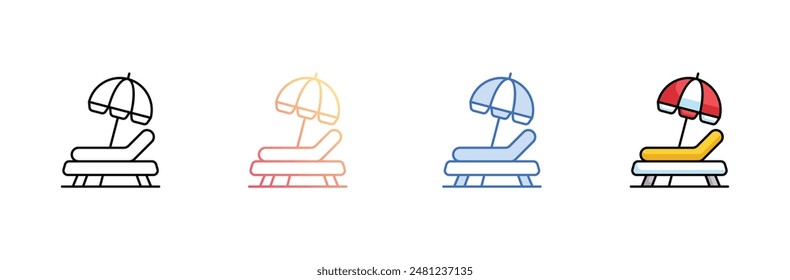 Sunbed icon design with white background stock illustration