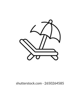 Sunbed icon design with white background stock illustration