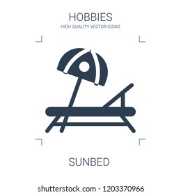 sunbed icon. high quality filled sunbed icon on white background. from hobbies collection flat trendy vector sunbed symbol. use for web and mobile