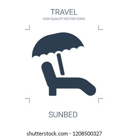 sunbed icon. high quality filled sunbed icon on white background. from travel collection flat trendy vector sunbed symbol. use for web and mobile