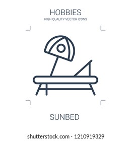 sunbed icon. high quality line sunbed icon on white background. from hobbies collection flat trendy vector sunbed symbol. use for web and mobile