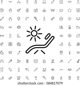 Sunbed Icon Illustration Isolated Vector. Beauty Icons Set.