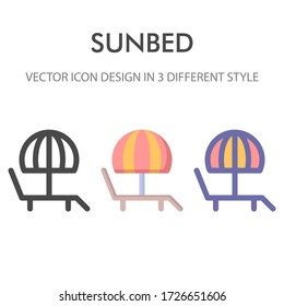 sunbed icon pack isolated on white background. for your web site design, logo, app, UI. Vector graphics illustration and editable stroke. EPS 10.