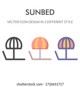 sunbed icon pack isolated on white background. for your web site design, logo, app, UI. Vector graphics illustration and editable stroke. EPS 10.