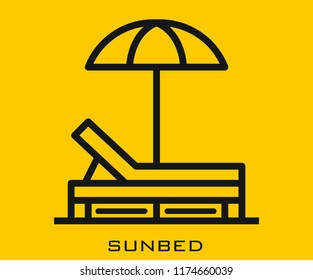 Sunbed icon signs