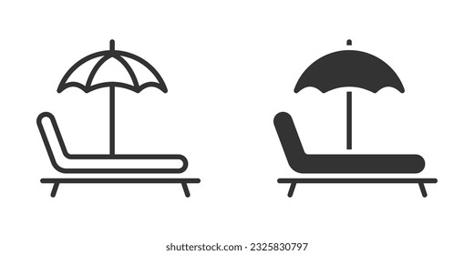 Sunbed icon. Simple design. Vector illustration.