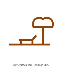sunbed icon, simple flat style, illustration, logo sign symbol pictogram template, for ui or ux isolated on white for mobile app, editable