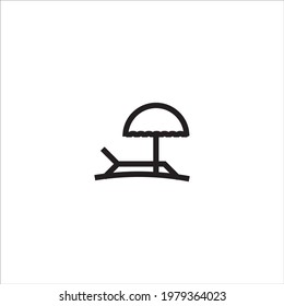Sunbed icon, simple vector design
