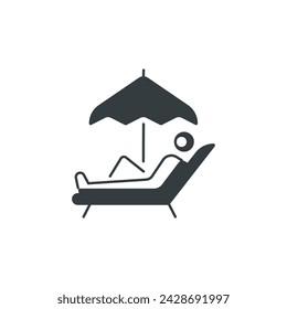 Sunbed icon, Sunbed vector illustration