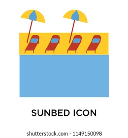 Sunbed icon vector isolated on white background for your web and mobile app design, Sunbed logo concept