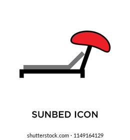 Sunbed icon vector isolated on white background for your web and mobile app design, Sunbed logo concept