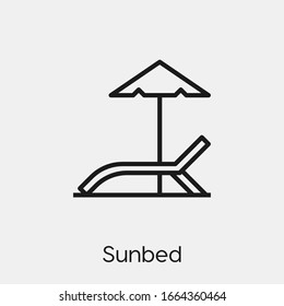 Sunbed icon vector. Linear style sign for mobile concept and web design. Sunbed symbol illustration. Pixel vector graphics - Vector.