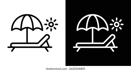 Sunbed icon vector for web and mobile app. Symbol isolated.