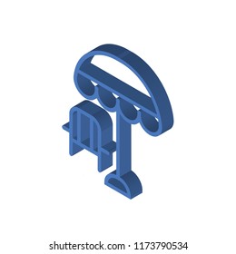 Sunbed isometric left top view 3D icon