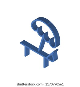 Sunbed isometric left top view 3D icon