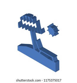 Sunbed isometric left top view 3D icon