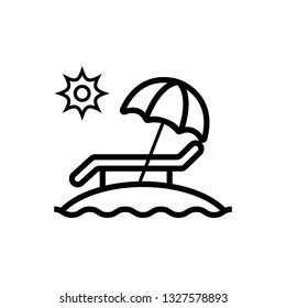 Sunbed line icon.  
