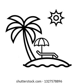 Sunbed line icon.  