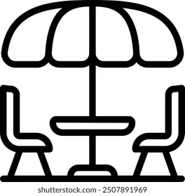 Sunbed line icon illustration vector
