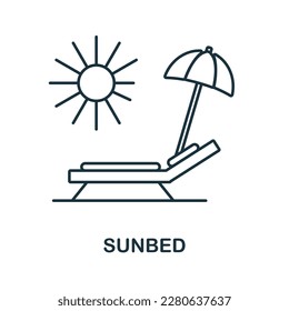Sunbed line icon. Monochrome simple Sunbed outline icon for templates, web design and infographics