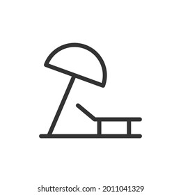 Sunbed line icon. Web symbol for web and apps. Sign design in outline style. Sunbed stroke object.