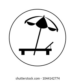 Sunbed on the beach icon, logo