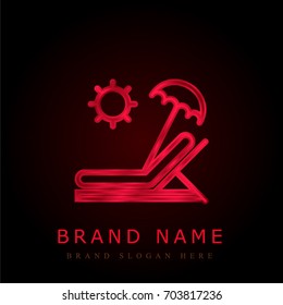 Sunbed red chromium metallic logo