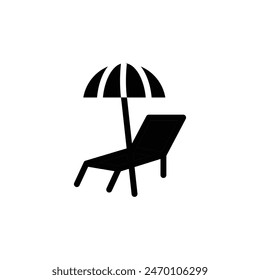 sunbed solid icon vector design good for website and mobile app