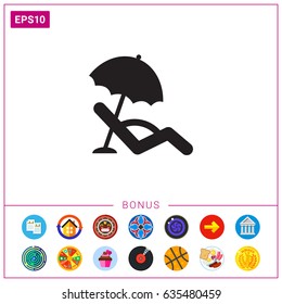 Sunbed with umbrella