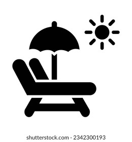 Sunbed Vector Glyph Icon For Personal And Commercial Use.
