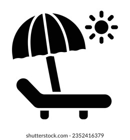 Sunbed Vector Glyph Icon For Personal And Commercial Use.
