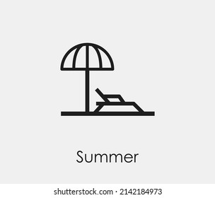 Sunbed vector icon. Editable stroke. Symbol in Line Art Style for Design, Presentation, Website or Apps Elements, Logo. Pixel vector graphics - Vector